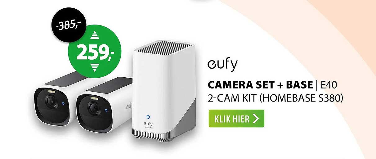 CAMERA SET + BASE | E40 2-CAM KIT (HOMEBASE S380)