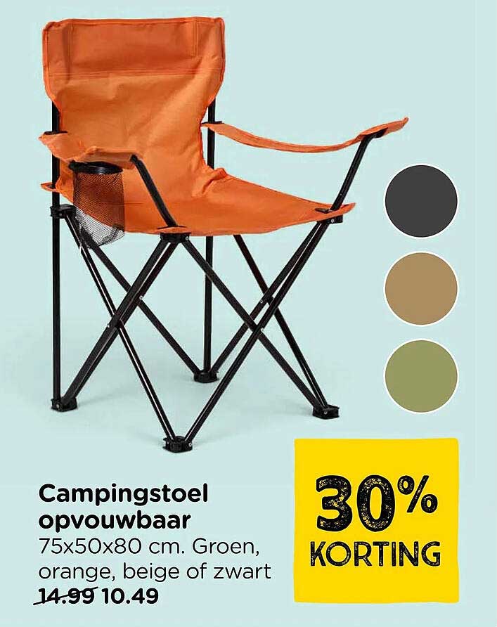 Campingstoel opvouwbaar 30% korting