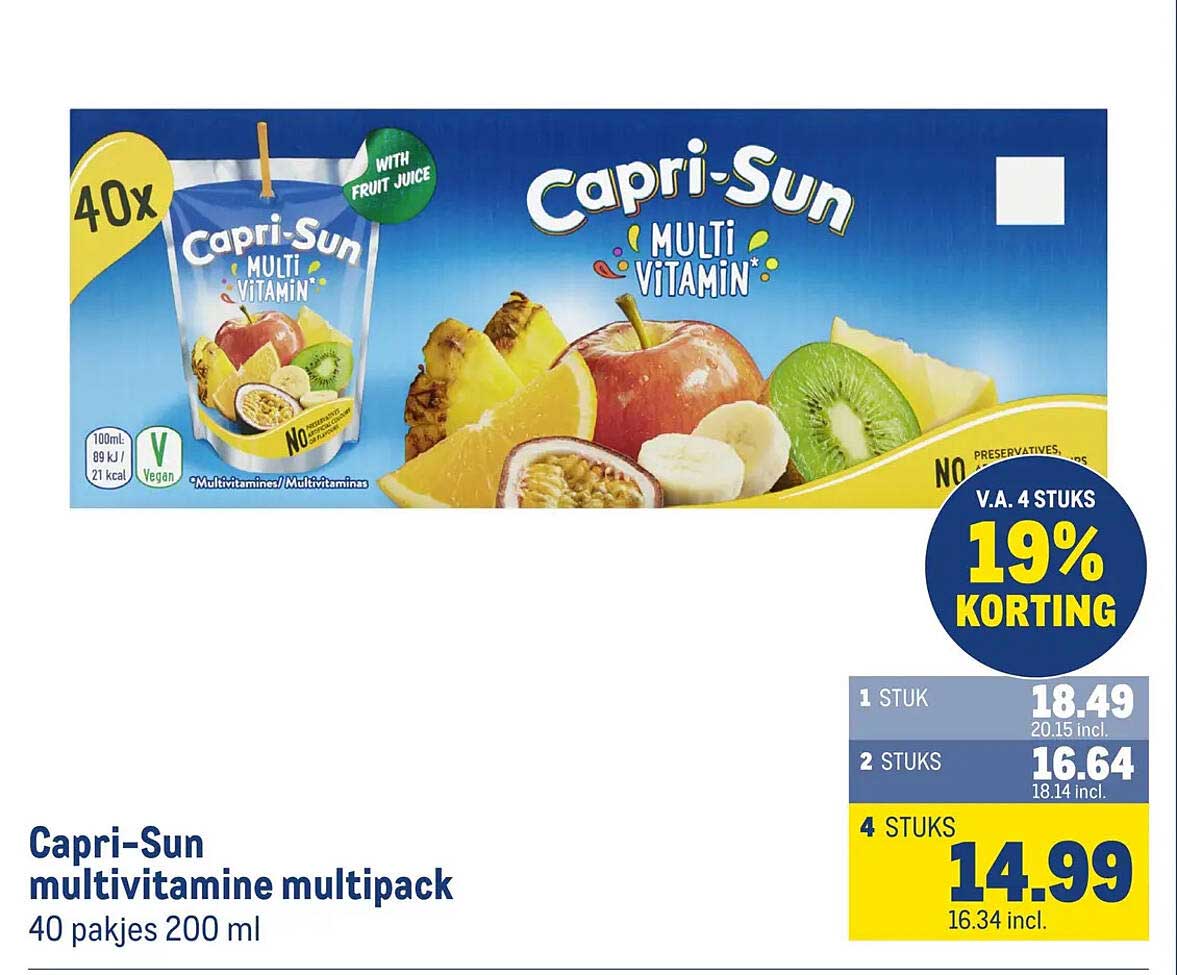 Capri-Sun multivitamine multipack 40 pakjes 200 ml