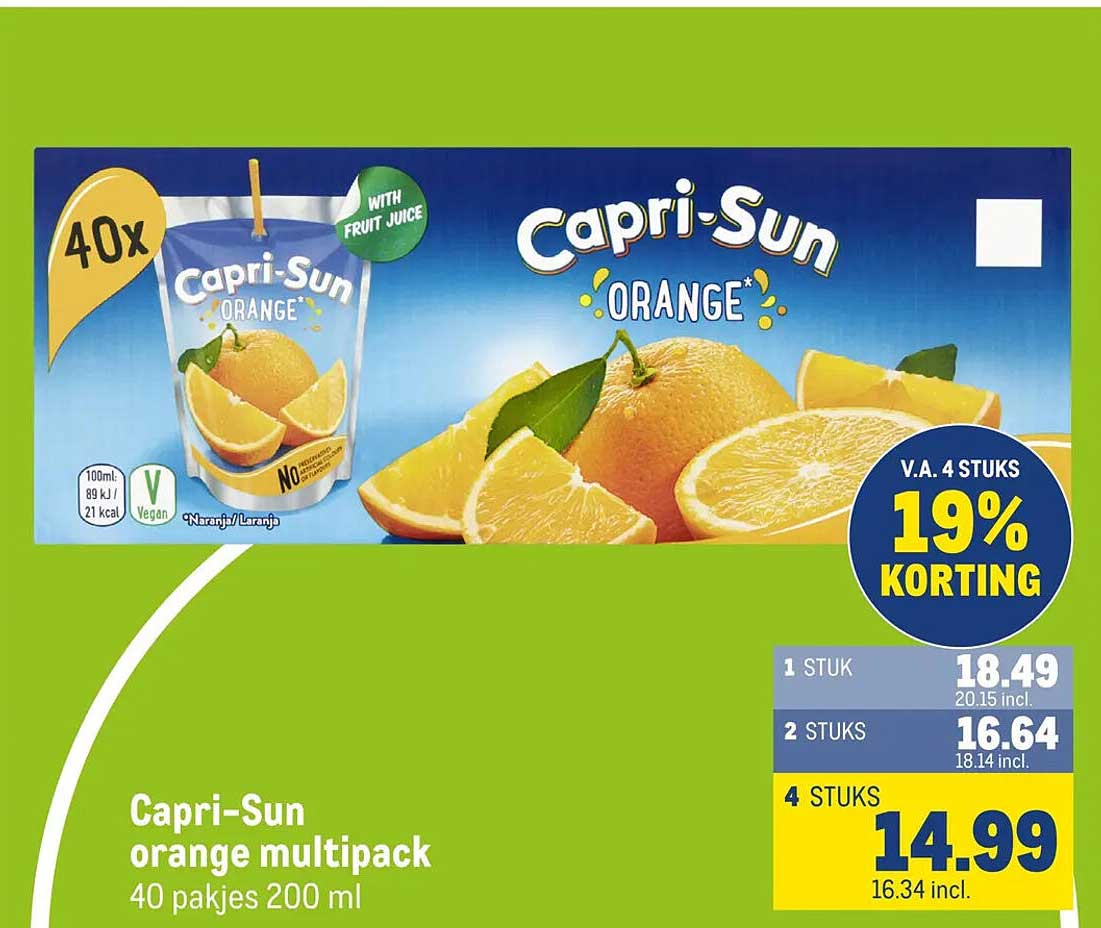 Capri-Sun orange multipack 40 pakjes 200 ml