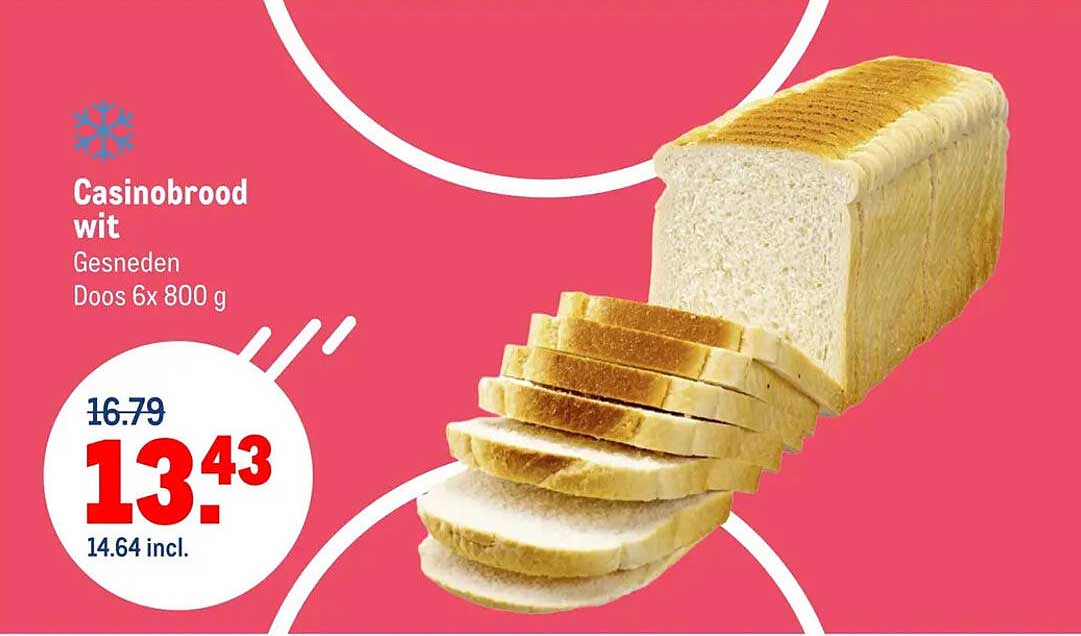 Casino brood wit Gesneden Doos 6x 800 g