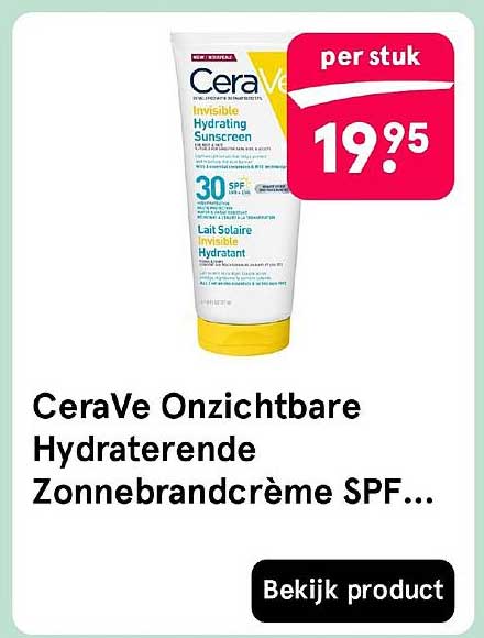 CeraVe Onzichtbare Hydraterende Zonnebrandcrème SPF...