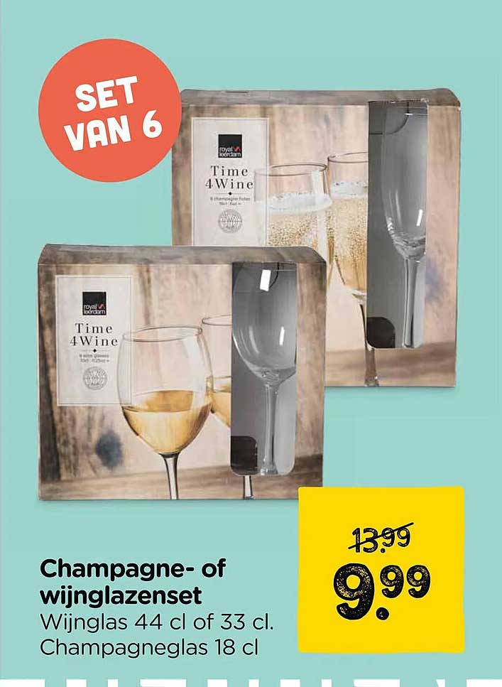 Champagne- of wijnglazenset