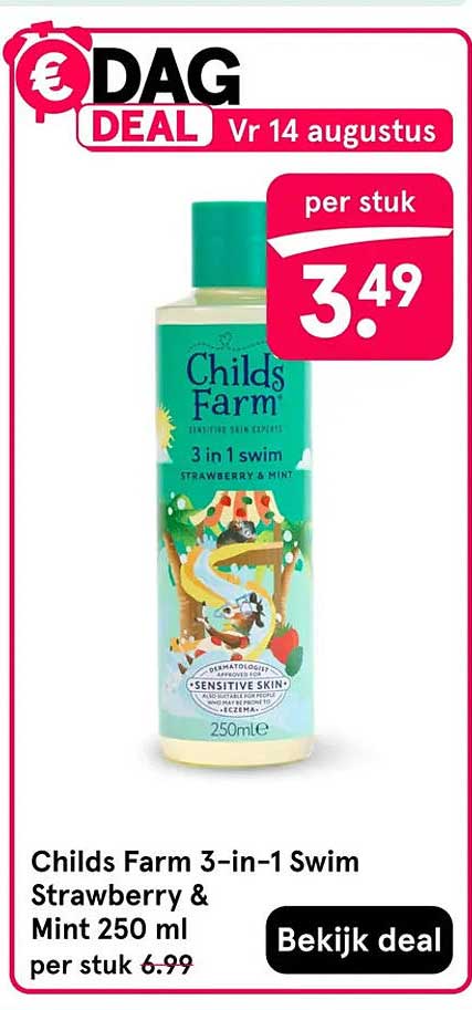 Childs Farm 3-in-1 Swim Strawberry & Mint 250 ml per stuk
