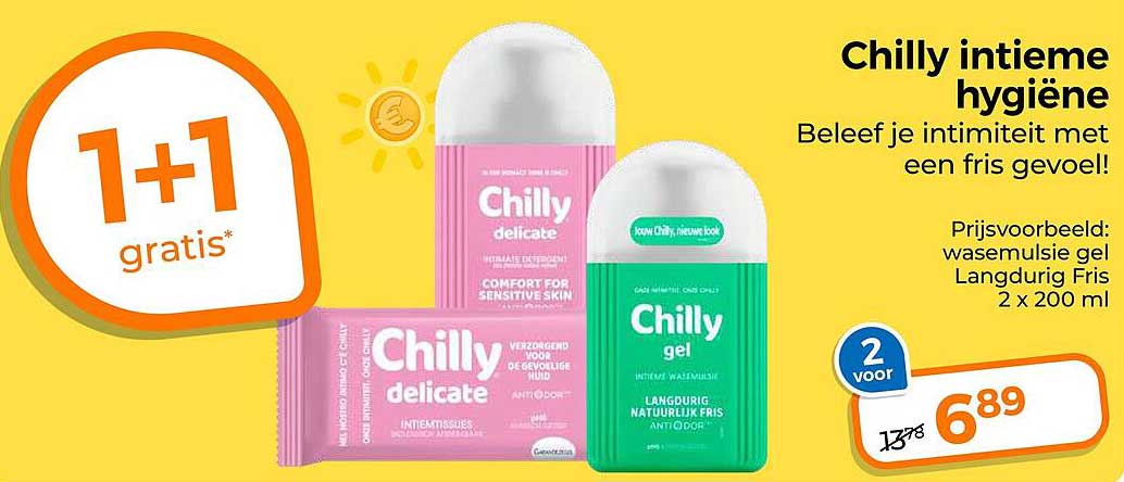 Chilly intieme hygiëne 1+1 gratis