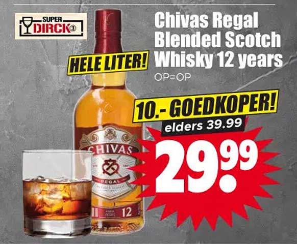 Chivas Regal Blended Scotch Whisky 12 years 10.- goedkoper!