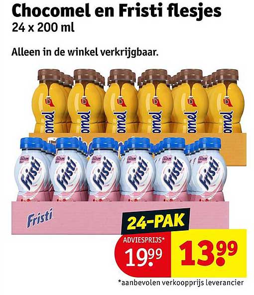 Chocomel en Fristi flesjes 24 x 200 ml