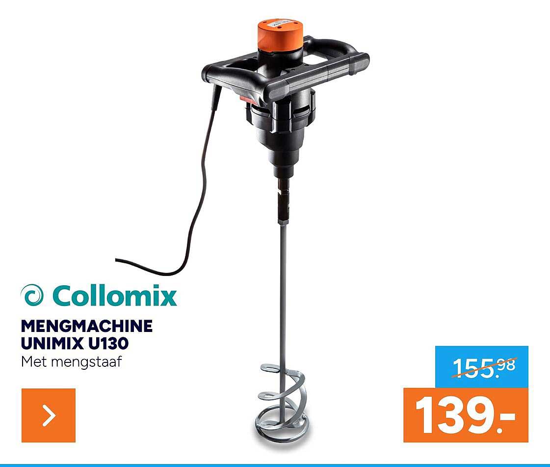 Collomix MENGMACHINE UNIMIX U130 Met mengstaaf