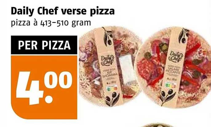 Daily Chef verse pizza pizza à 413-510 gram PER PIZZA