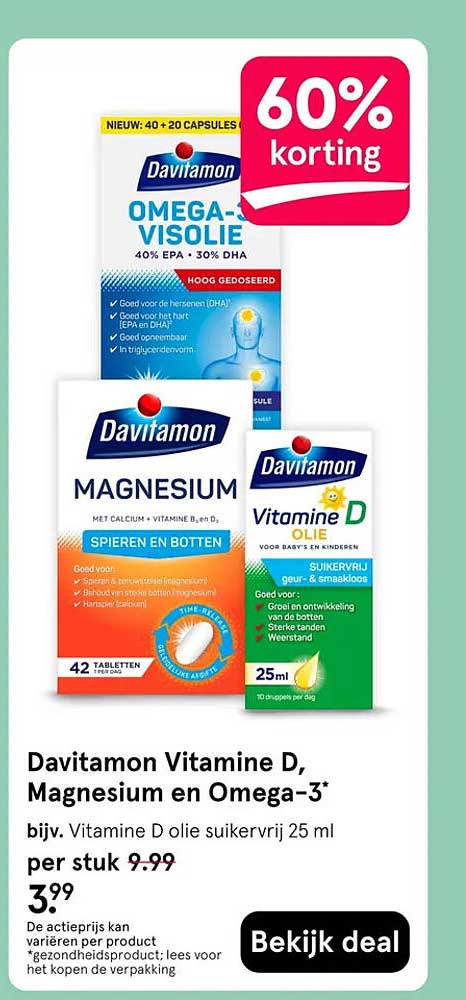 Davitamon Vitamine D, Magnesium en Omega-3*