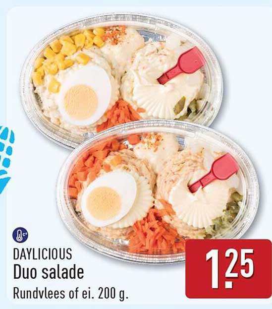 DAYLICIOUS Duo salade Rundvlees of ei. 200 g.
