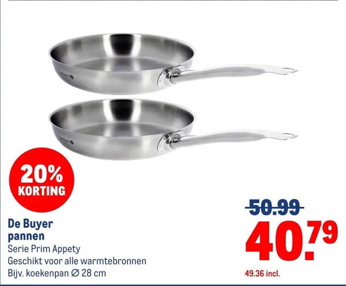 De Buyer pannen Serie Prim Appety 20% KORTING