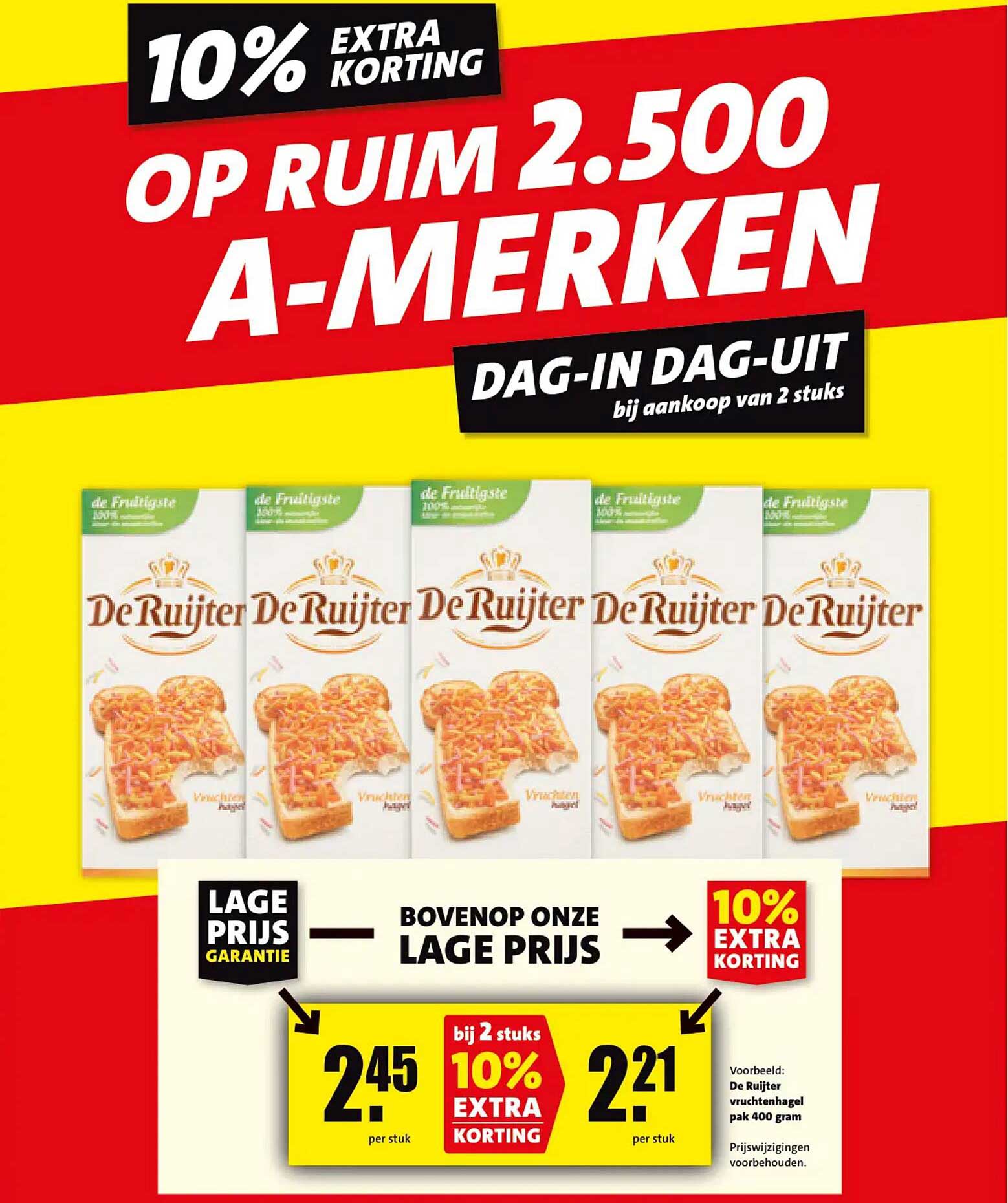 De Ruijter vruchtenhagel 400 gram 10% extra korting