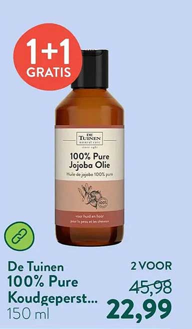 De Tuinen 100% Pure Koudgeperst... 150 ml 1+1 gratis