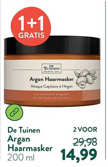 De Tuinen Argan Haarmasker 200 ml 1+1 GRATIS