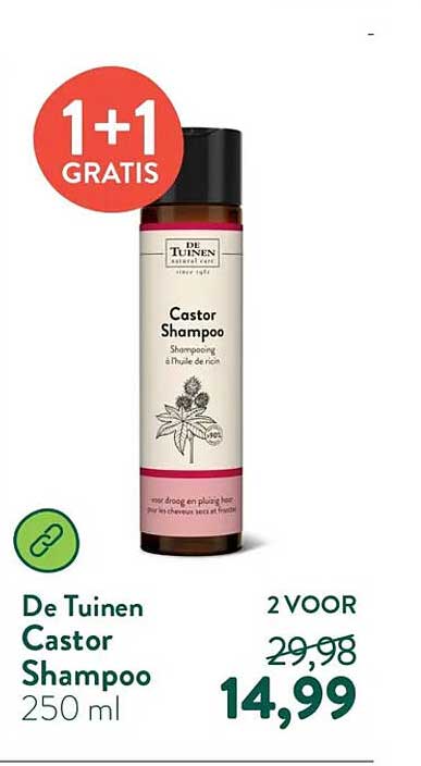 De Tuinen Castor Shampoo 250 ml 1+1 GRATIS