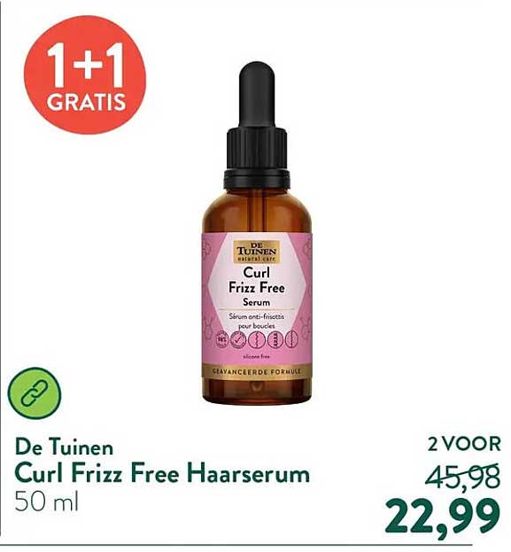 De Tuinen Curl Frizz Free Haarserum 1+1 GRATIS