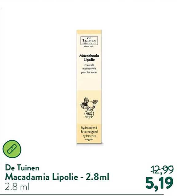 De Tuinen Macadamia Lipolie - 2.8ml