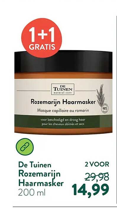 De Tuinen Rozemarijn Haarmasker 1+1 GRATIS