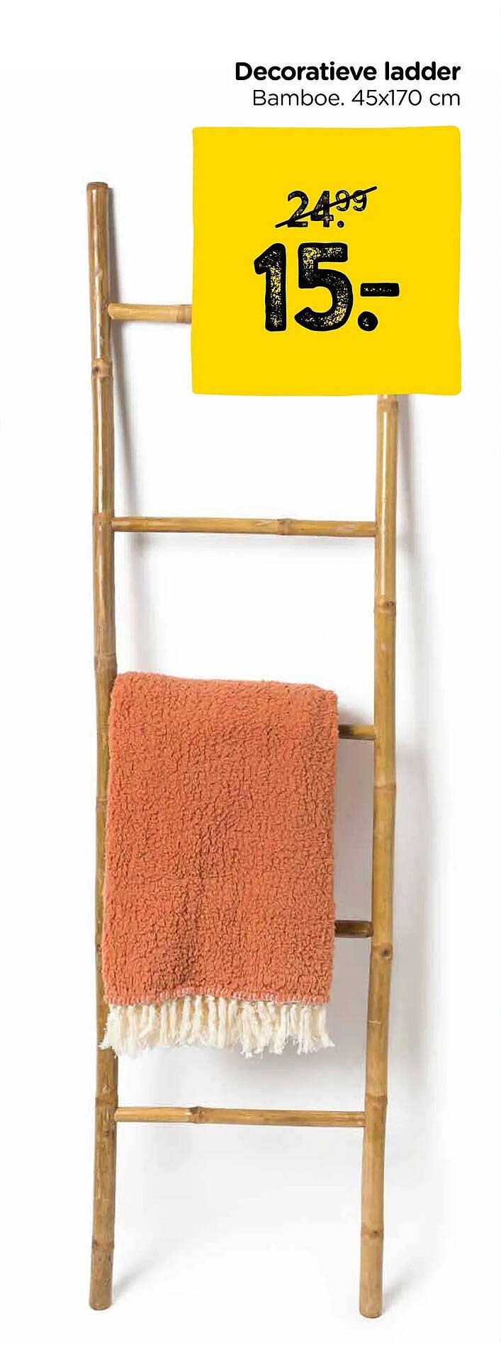 Decoratieve ladder Bamboe. 45x170 cm