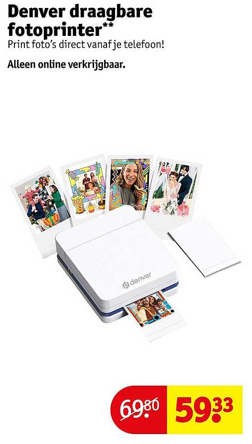 Denver draagbare fotoprinter**