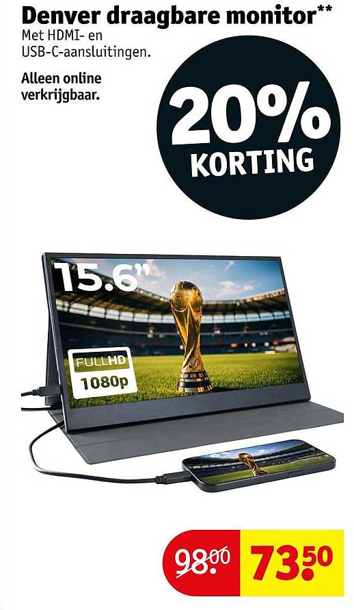 Denver draagbare monitor** 20% KORTING