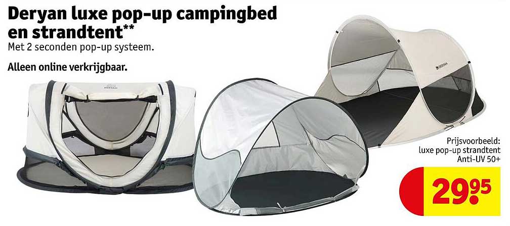 Deryan luxe pop-up campingbed en strandtent**
