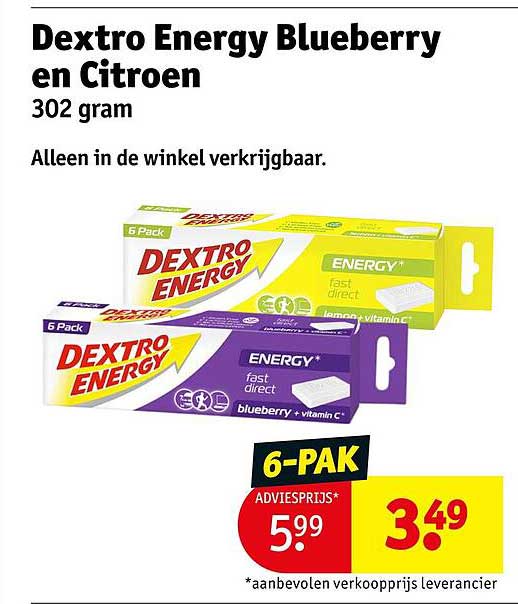 Dextro Energy Blueberry en Citroen 302 gram