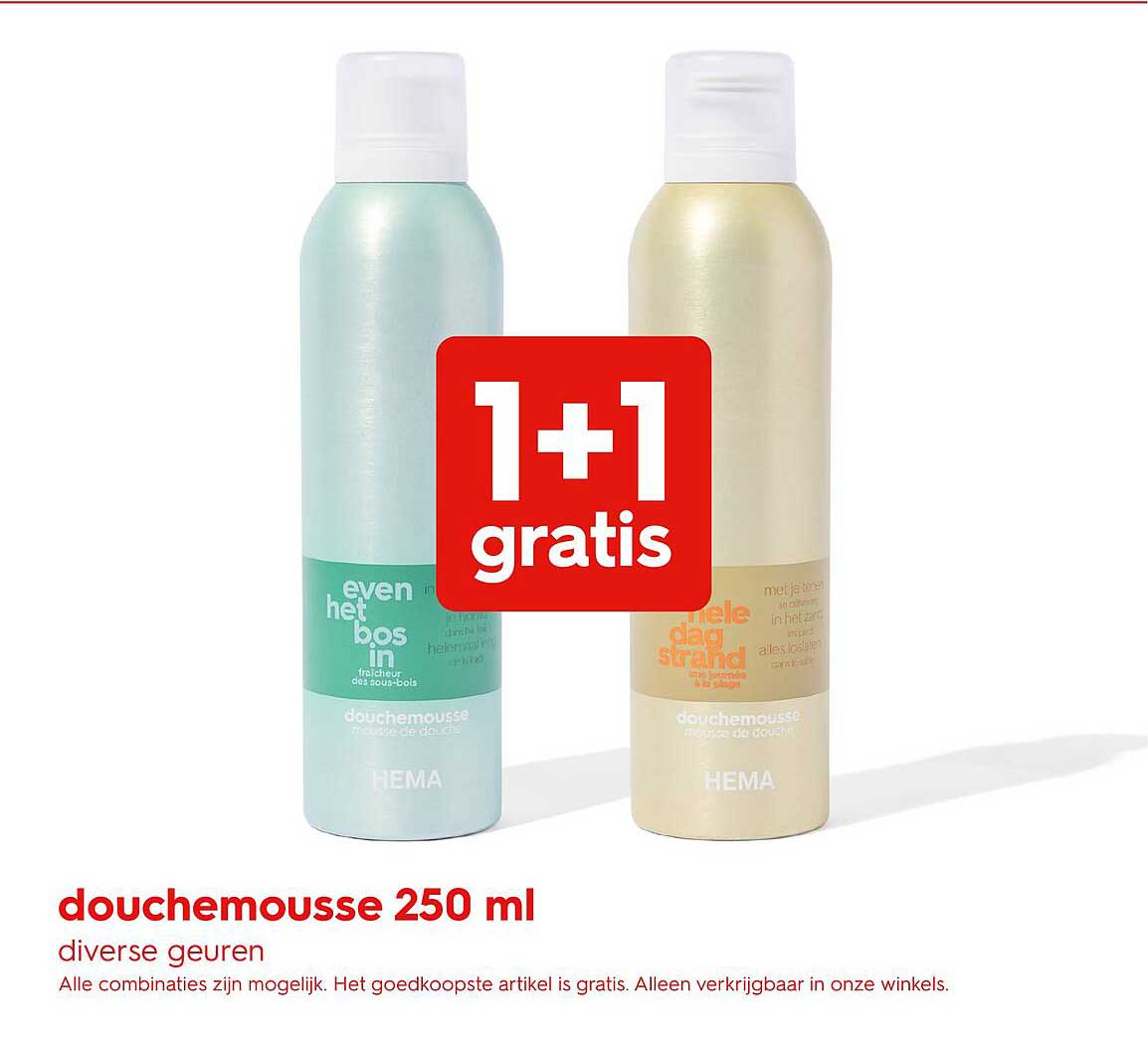 douchemousse 250 ml 1+1 gratis
