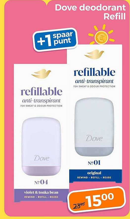 Dove deodorant Refill +1 spaar punt