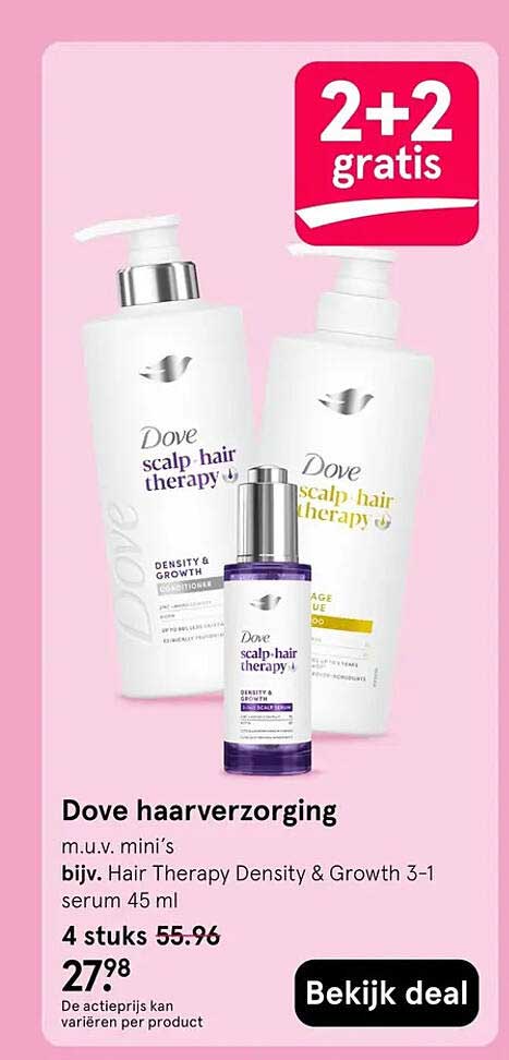 Dove haarverzorging 2+2 gratis