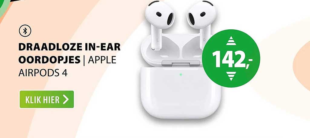 DRAADLOZE IN-EAR OORDOPJES | APPLE AIRPODS 4