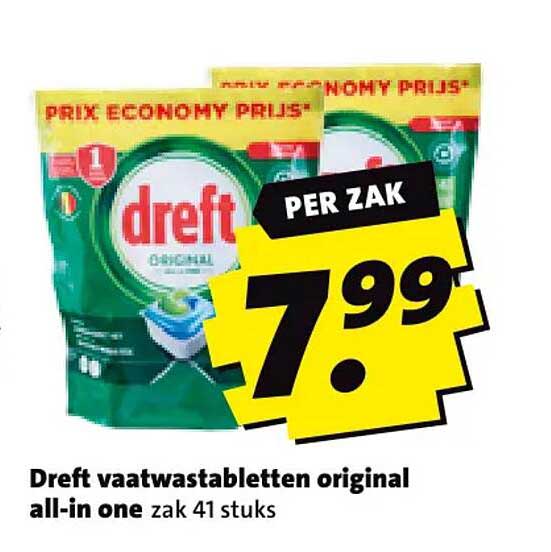 Dreft vaatwastabletten original all-in one zak 41 stuks