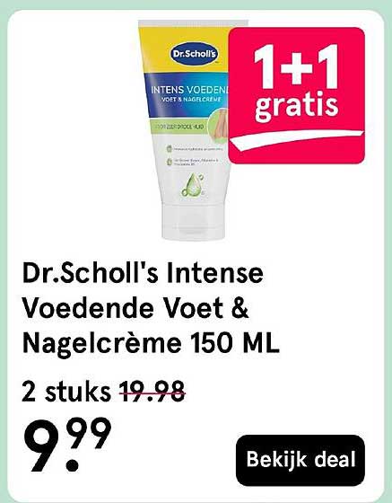 Dr.Scholl's Intense Voedende Voet & Nagelcrème 150 ML 1+1 gratis