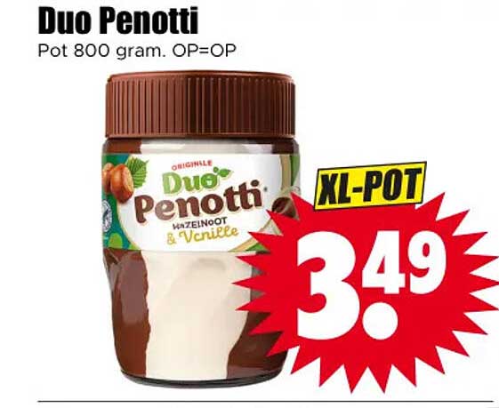 Duo Penotti Pot 800 gram, OP=OP XL-POT
