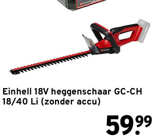 Einhell 18V heggenschaar GC-CH 18/40 Li (zonder accu)
