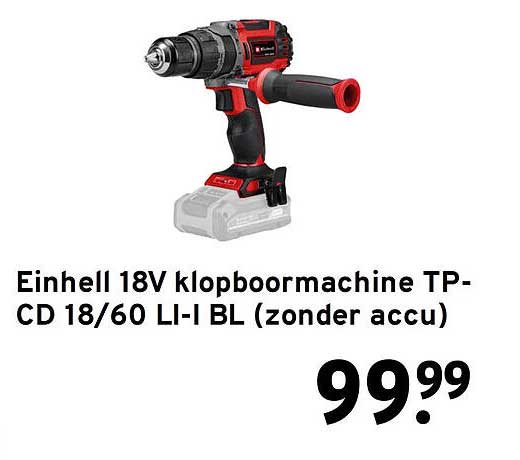 Einhell 18V klopboormachine TP-CD 18/60 Li-I BL (zonder accu)