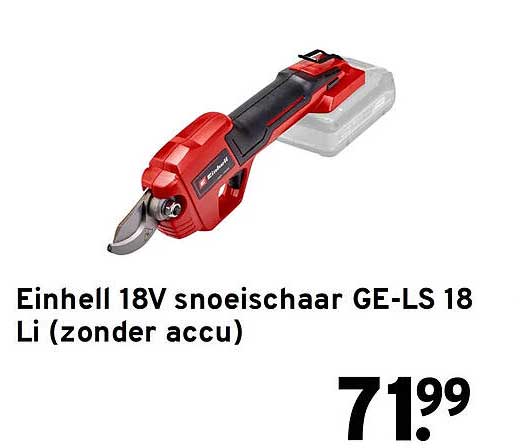 Einhell 18V snoeischaar GE-LS 18 Li (zonder accu)