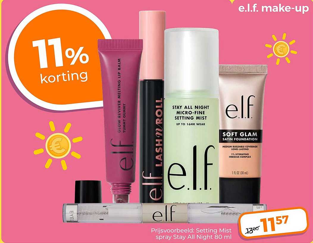 e.l.f. make-up 11% korting
