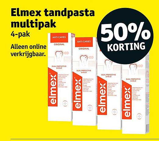 Elmex tandpasta multipak 4-pak 50% KORTING