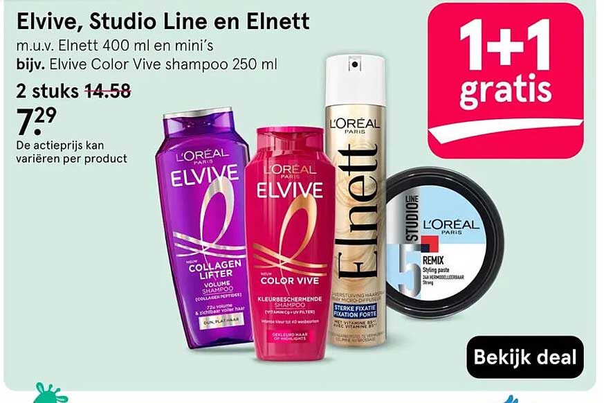 Elvive, Studio Line en Elnett 1+1 gratis