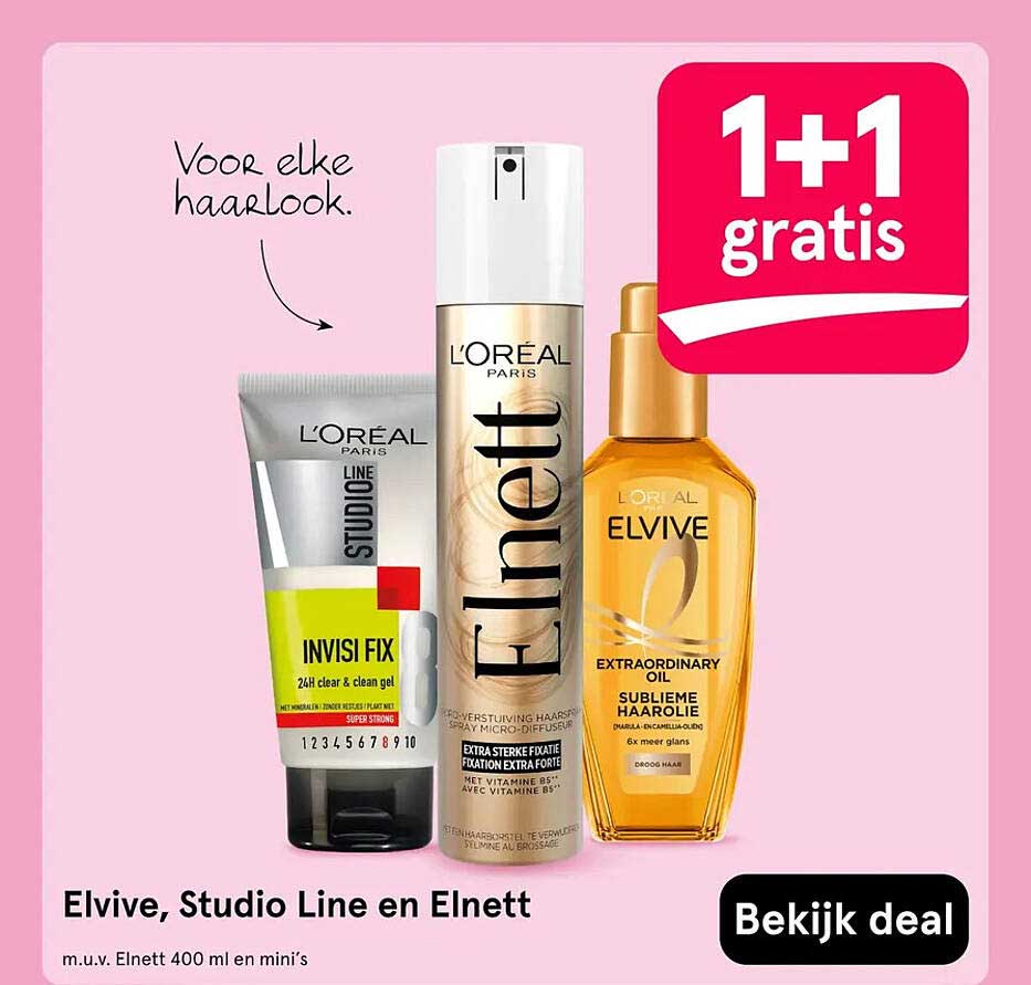 Elvive, Studio Line en Elnett 1+1 gratis
