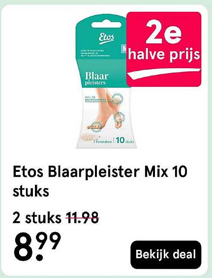 Etos Blaarpleister Mix 10 stuks 2e halve prijs