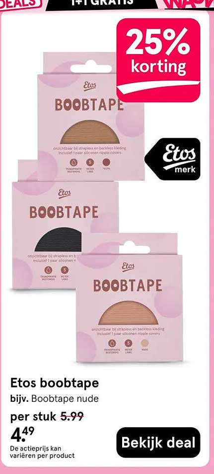 Etos boobtape bijv. Boobtape nude 25% korting