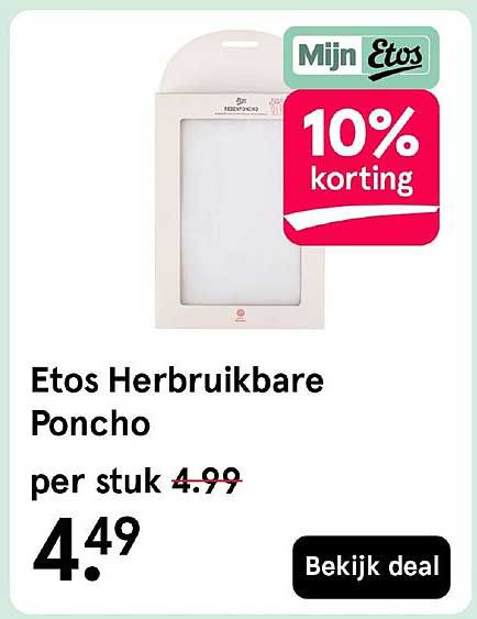 Etos Herbruikbare Poncho 10% korting