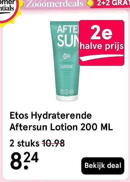 Etos Hydraterende Aftersun Lotion 200 ML 2e halve prijs