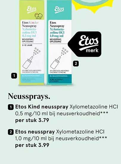Etos Kind neusspray Xylometazoline HCl 0.5 mg/10 ml bij neussverkoudheid*** per stuk 3.79