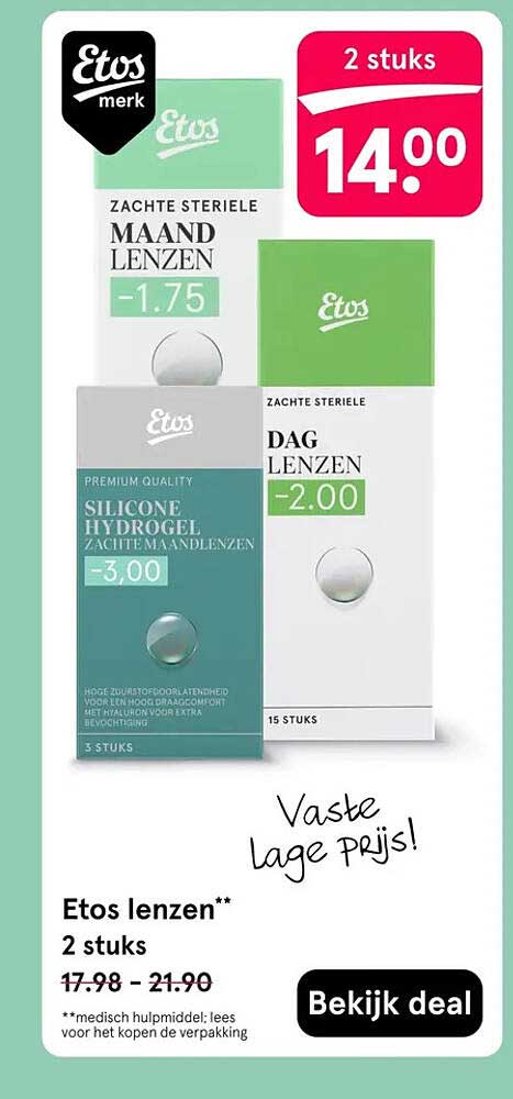 Etos lenzen** 2 stuks