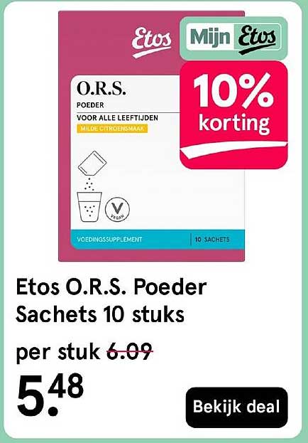 Etos O.R.S. Poeder Sachets 10 stuks 10% korting