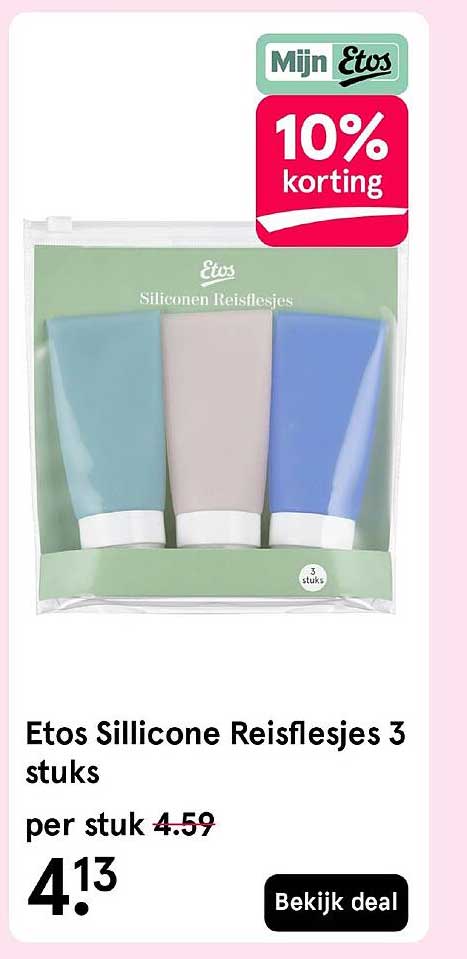 Etos Silicone Reisflesjes 3 stuks